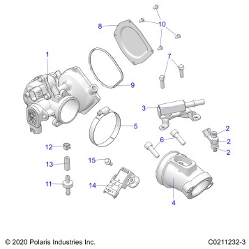 ENGINE, THROTTLE BODY and FUEL RAIL - A24SDA57A5/E57A4 (C0211232-1)