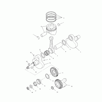 CRANKSHAFT and PISTON - A99CH33IA (4949884988d007)