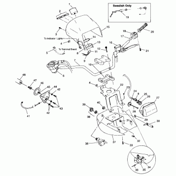 HANDLEBAR and HEADLIGHT POD - S98CH50E(B) (4950135013b013)
