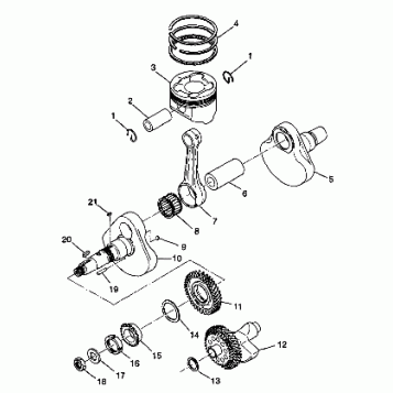 CRANKSHAFT and PISTON - W98CH50A(C)(D)(E)(F) (4950135013d010)