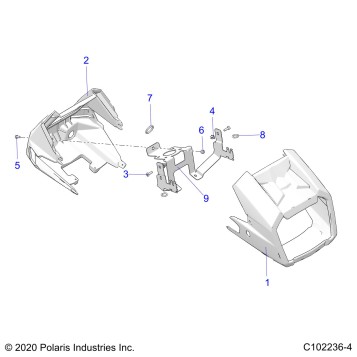 BODY, HEADLIGHT POD - A21SDA57A5 (C102236-4)