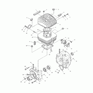 CRANKCASE and CYLINDER - A00BA25CA (4954825482C009)