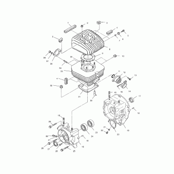 CRANKCASE and CYLINDER - A00AG25CA (4954865486C010)