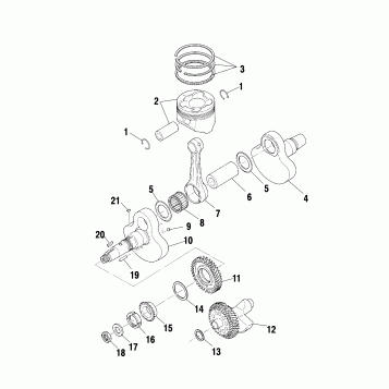 CRANKSHAFT and PISTON - A00CH33AB (4957715771D004)