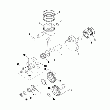 CRANKSHAFT and PISTON - A01BA50AA (4963716371D002)