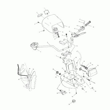 HANDLEBAR and HEADLIGHT POD - A01CD50AA (4964196419B013)