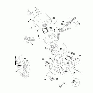 HANDLEBAR and HEADLIGHT POD - A01CH42AA (4964436443B013)