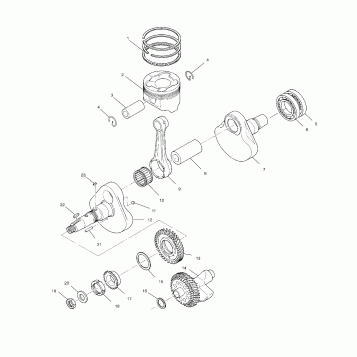 CRANKSHAFT and PISTON - A01CH50EB (4964466446D005)