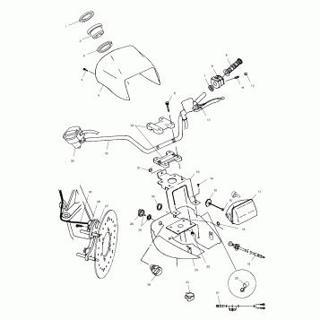 HANDLEBAR AND HEADLIGHT POD - A02CH68AA/AB/AC/CA/CB (4966346634B13)