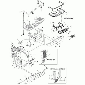 FRONT RACK AND BUMPER MOUNTING - A02CH50 ALL OPTIONS (4967436743A07)