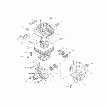 CRANKCASE and CYLINDER - A02BA25CA/CB/CD (4969896989C07)