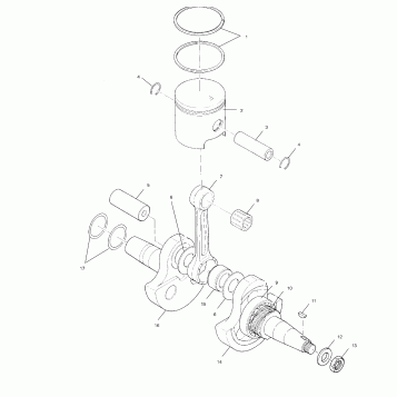 CRANKSHAFT and PISTON - A02BA25CA/CB/CD (4969896989C08)
