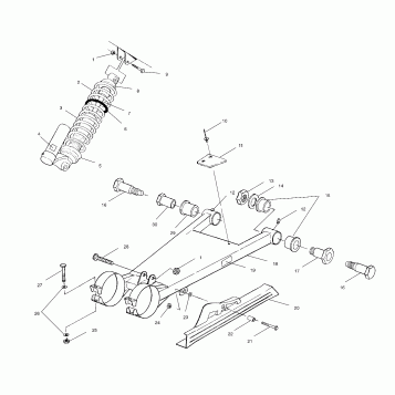 SWING ARM/SHOCK MOUNTING - A02BA38CA (4969936993C03)