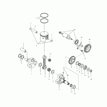 CRANKSHAFT and PISTON - A02BA38CA (4969936993C10)