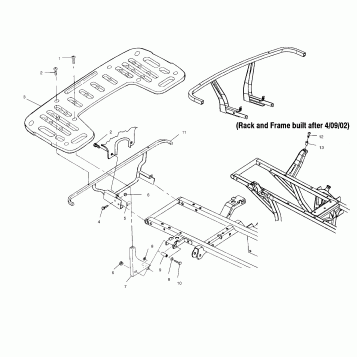 REAR RACK MOUNTING - A02CB32AA/AB/FC (4970107010A06)