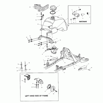 FUEL TANK AND CARBURETOR MOUNTING - A02CD50AA/AB/FB (4970197019B01)