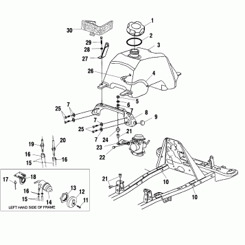 FUEL TANK and CARBURETOR MOUNTING - A02CK42AA/AB (4970327032A13)