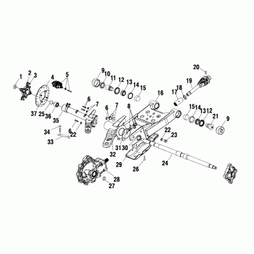 SWING ARM/REAR GEARCASE MOUNTING - A02CK42AA/AB (4970327032C04)