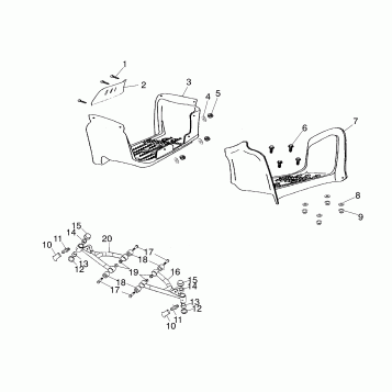 SWING ARM/FOOTREST - A02FA09CA/CB/CC (4970887088B03)