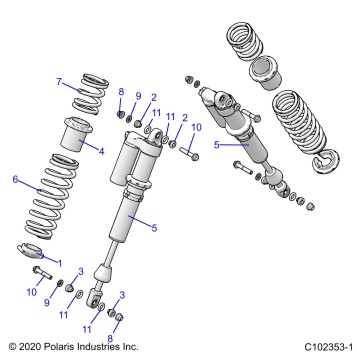 SUSPENSION, SHOCK, REAR - A20SGE95AK (C102353-1)