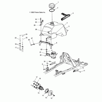 FUEL TANK and CARBURETOR MOUNTING - A03CB32AA/FC (4975157515A13)