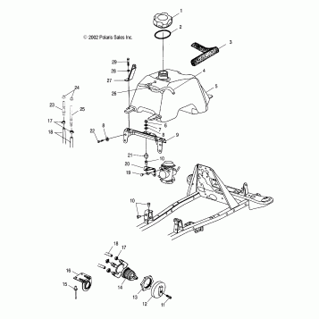 FUEL TANK and CARBURETOR MOUNTING - A03CD32AA/AB/AC/FB (4975217521B03)