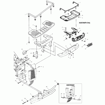FRONT RACK AND BUMPER MOUNTING - A03CH50AA/AB/AC/AD/AE/AH/AJ (4975417541A07)