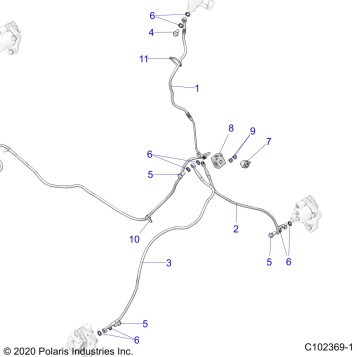 BRAKES, BRAKE LINES, FRONT - A21SWE57A1/3A1 (C102369-1)
