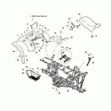 REAR CAB/SEAT/MAIN FRAME - A03CH68AA/AC/AF/AH/AL (4975557555A03)