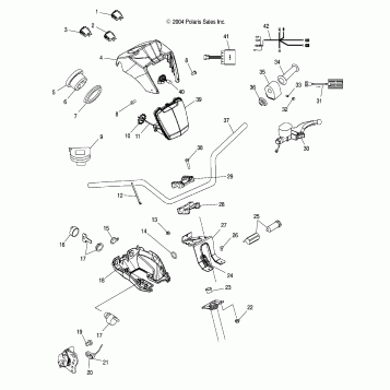 HANDLEBAR and HEADLIGHT POD - A05MH68AC/AS/AT/AU/AW (4994279427C03)