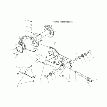 SWING ARM/REAR AXLE MOUNTING - A04JD32AA (4977487748D06)