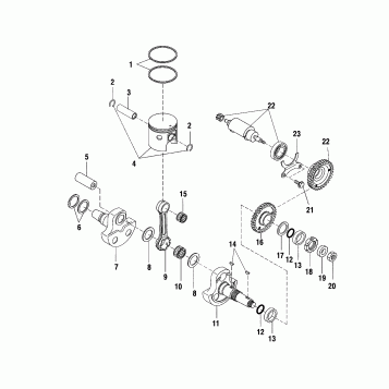 CRANKSHAFT AND PISTON - A03BA38CA (4982568256C10)