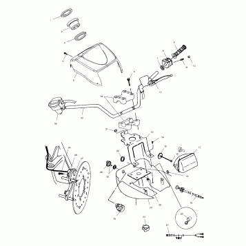 HANDLEBAR AND HEADLIGHT POD - A04CH42AA/AE/AG (4986068606C01)