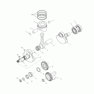 CRANKSHAFT AND PISTON - A04CH42AA/AE/AG(4986068606D03)
