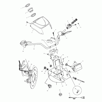 HANDLEBAR AND HEADLIGHT POD - A04CH50AA/AC/AE/AG (4986088608C01)