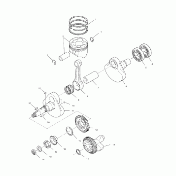 CRANKSHAFT AND PISTON - A03BG50AA (4986088608D02)