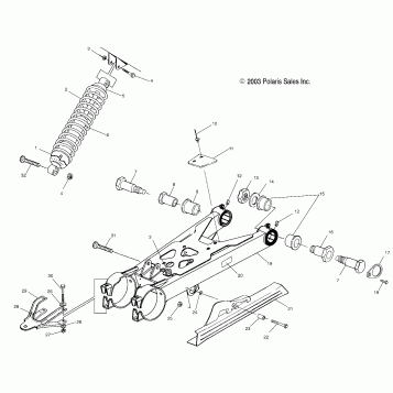 SWING ARM/SHOCK MOUNTING - A04CA32AA/AB/FA (4986248624B11)