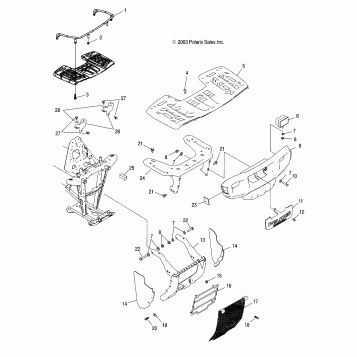 FRONT RACK AND BUMPER MOUNTING - A04CH42AQ/AR/AS/AT/AV (4987258725A07)