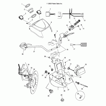 HANDLEBAR AND HEADLIGHT POD - A04CH42AQ/AR/AS/AT/AV (4987258725C01)
