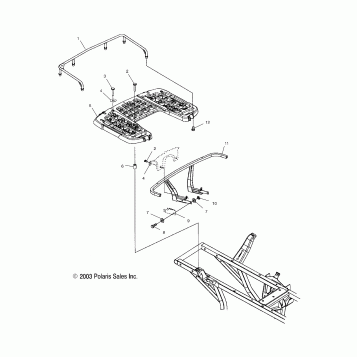 REAR RACK MOUNTING - A04CH50AO/AQ/AR/AS/AT/AV/AW/AX (4987288728A06)