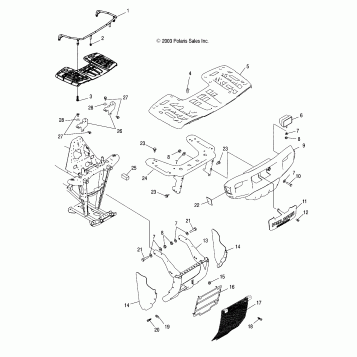 FRONT RACK AND BUMPER MOUNTING - A04CH50AO/AQ/AR/AS/AT/AV/AW/AX (4987288728A07)