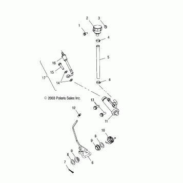 REAR MASTER CYLINDER/FOOT PEDAL - A04CH50AO/AQ/AR/AS/AT/AV/AW/AX (4987288728B08)