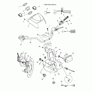 HANDLEBAR and HEADLIGHT POD - A04CH59AK/AL/AN/AQ/AW (4987318731B13)