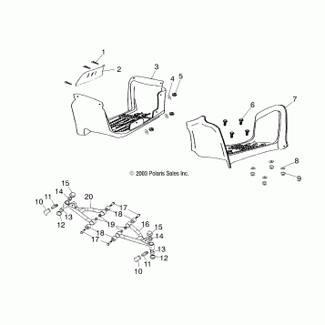 SWING ARM/FOOTREST - A04FA09CA/CB (4987808780B03)