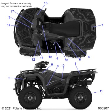 BODY, DECALS - A22SEK57AD (900287-01)