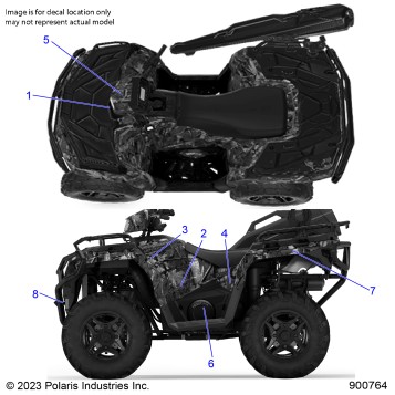 BODY, DECALS, GRAPHIC - A25SHD57A9 (900764-01)