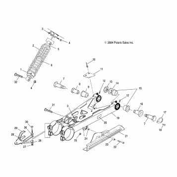 SWING ARM/SHOCK MOUNTING - A05CA32AA/AB/AC/FA (4994839483B11)