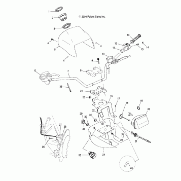 HANDLEBAR and HEADLIGHT POD - A05CL50AA (4995019501D01)