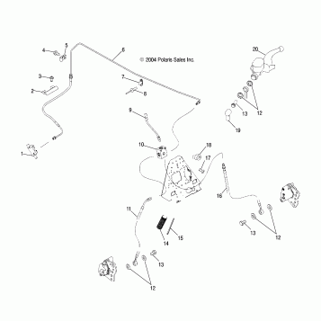 CONTROLS-MASTER CYLINDER/FRONT BRAKE LINE - A05JD50AA/AB/AC (4995169516B14)