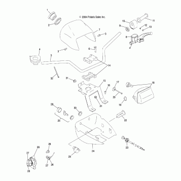 HANDLEBAR and HEADLIGHT POD - A05JD50AA/AB/AC (4995189518C05)